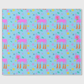 Roze Pup Cadeaupapier (Vlak)