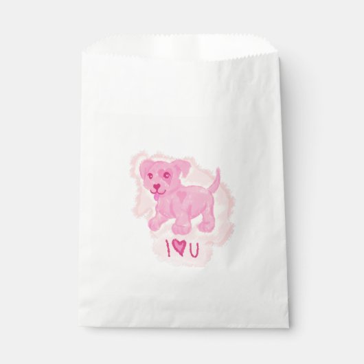 Roze puppy bedankzakje (Voorkant)