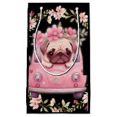 Roze puppy cadeau tas klein cadeauzakje (Voorkant)