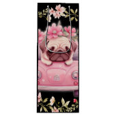 Roze puppy cadeau tas wijn cadeautas (Voorkant)