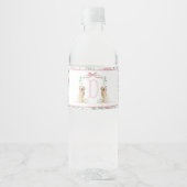 Roze Puppy Dog Baby shower Waterflesetiketten Waterfles Etiket (Voorkant)