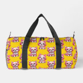 Roze Puppy Dog Patroon Design - Geel Plunjezak (Achterkant)