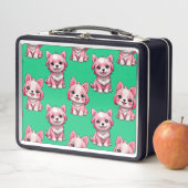 Roze Puppy Dog Patroon Design - Groen (In situ)