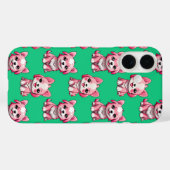 Roze Puppy Dog Patroon Design - Groen Case-Mate iPhone Case (Achterkant (horizontaal))
