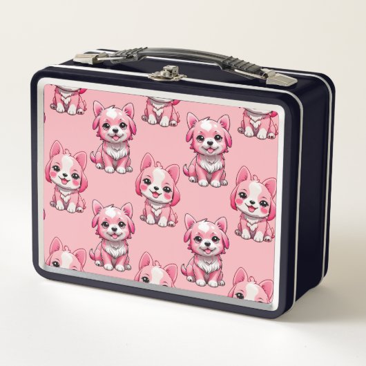 Roze Puppy Dog Patroon Design - Roze (Voorkant)