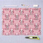 Roze Puppy Dog Patroon Design - Roze Tissuepapier (Craft)