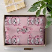 Roze Puppy Dog Patroon Design - Roze Tissuepapier (Geschenk)