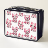 Roze Puppy Dog Patroon Design - wit (Achterkant)