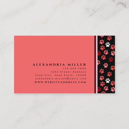 Roze puppy Dog schildert ontwerp | Dog Groomer Visitekaartje (Achterkant)
