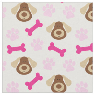 Roze Puppy Dog Stof