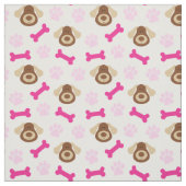 Roze Puppy Dog Stof (Swatch)
