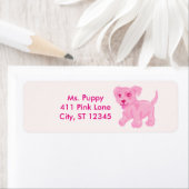 Roze puppy etiket (Insitu)