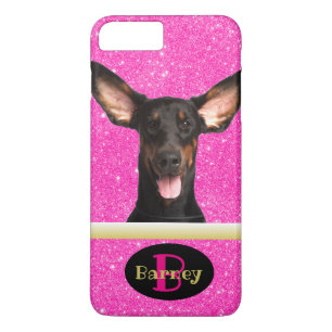 Roze Puppy Hond Liefhebber Aangepaste Foto Naam & iPhone 8/7 Plus Hoesje