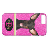 Roze Puppy Hond Liefhebber Aangepaste Foto Naam & Case-Mate iPhone Case (Achterkant (Horizontaal))