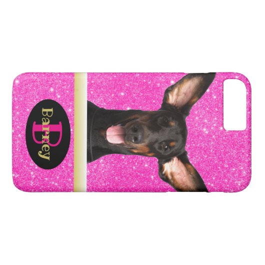 Roze Puppy Hondenliefhebber Aangepaste Fotonaam &  Case-Mate iPhone Case (Achterkant (Horizontaal))