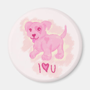 Roze puppy magneet