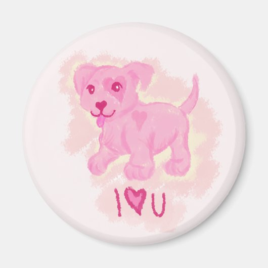 Roze puppy magneet (Voorkant)