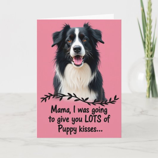 Roze Puppy Moeder Liefde Kaart (Voorkant)
