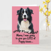 Roze Puppy Moeder Liefde Kaart (Gele Bloem)