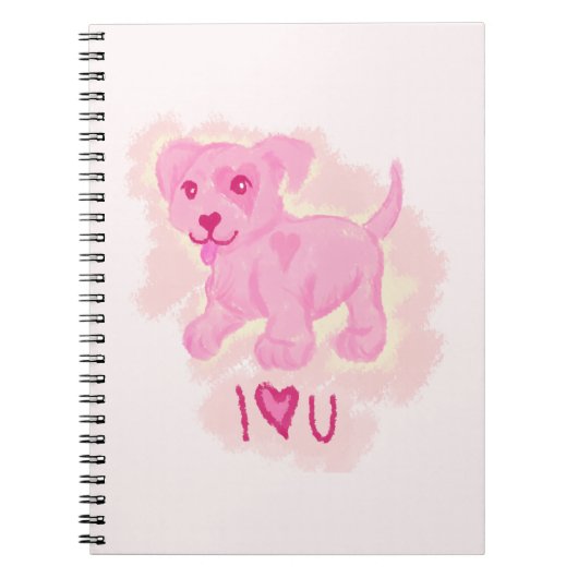 Roze puppy notitieboek (Voorkant)