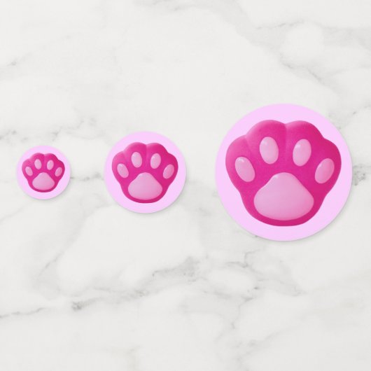 Roze puppy Paw Confetti (Voorkanten)