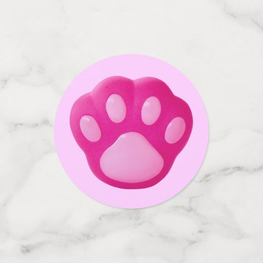 Roze puppy Paw Confetti (Kleine voorkant)