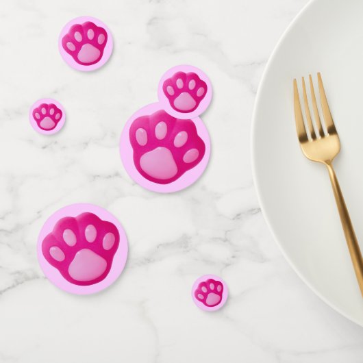 Roze puppy Paw Confetti (Groep)