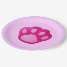 Roze puppy Paw Papieren Bordje