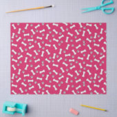 Roze Puppy Paw Prints en Botten Nieuwe Verjaardag  Tissuepapier (Craft)