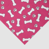 Roze Puppy Paw Prints en Botten Nieuwe Verjaardag  Tissuepapier (Detail)