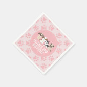 Roze Puppy verjaardagsfeestje servetten pootafdruk (Hoek)