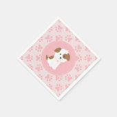 Roze Puppy verjaardagsfeestje servetten pootafdruk (Hoek)
