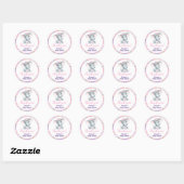 Roze Puprle Elephant Floral Sticker Dank u Label (Vel)