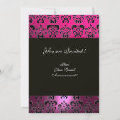 ROZE PURPER ZWART DAMASK FOTO SJABLOON ,fuchsia Kaart (Achterkant)