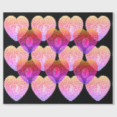 ROZE PURPER ZWARTE CUPIDO KANTEN HARTEN Valentijns Cadeaupapier (Vlak)