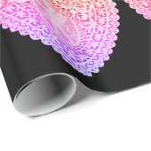 ROZE PURPER ZWARTE CUPIDO KANTEN HARTEN Valentijns Cadeaupapier (Rol Hoek)