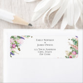 Roze Purple Flowers & Butterflies Adres Etiket (Insitu)