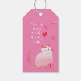 Roze Purrfect Cat Cadeaulabel