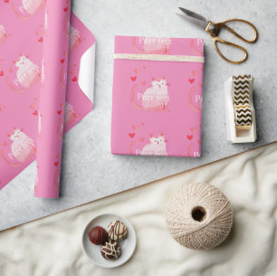 Roze Purrfect Cat Cadeaupapier