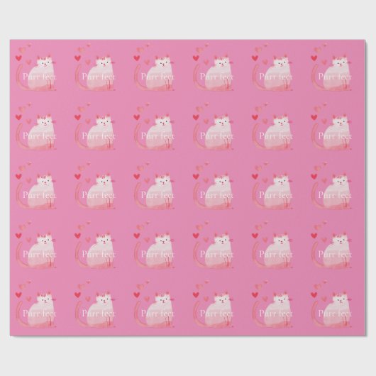 Roze Purrfect Cat Cadeaupapier (Vlak)
