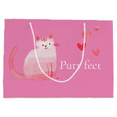 Roze Purrfect Cat Groot Cadeauzakje (Achterkant)
