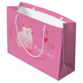 Roze Purrfect Cat Groot Cadeauzakje (Achterkant Gekanteld)