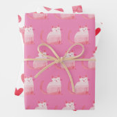Roze Purrfect Cat Inpakpapier Vel (In situ)