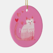 Roze Purrfect Cat Keramisch Ornament (Rechts)