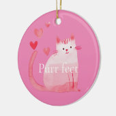 Roze Purrfect Cat Keramisch Ornament (Links)