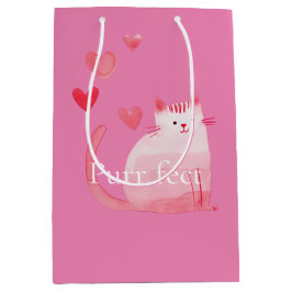 Roze Purrfect Cat Medium Cadeauzakje