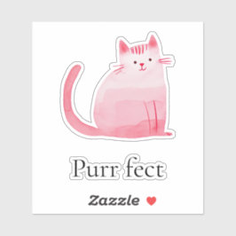 Roze Purrfect Cat Sticker