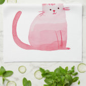 Roze Purrfect Cat Theedoek (Gevouwen)