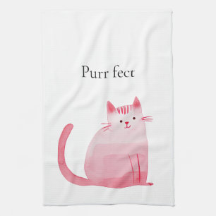 Roze Purrfect Cat Theedoek