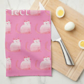 Roze Purrfect Cat Theedoek (Quarter Fold)